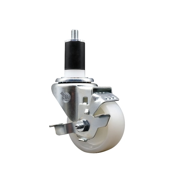 3'' SS Nylon Swivel 1-1/2'' Expanding Stem Caster with Brake